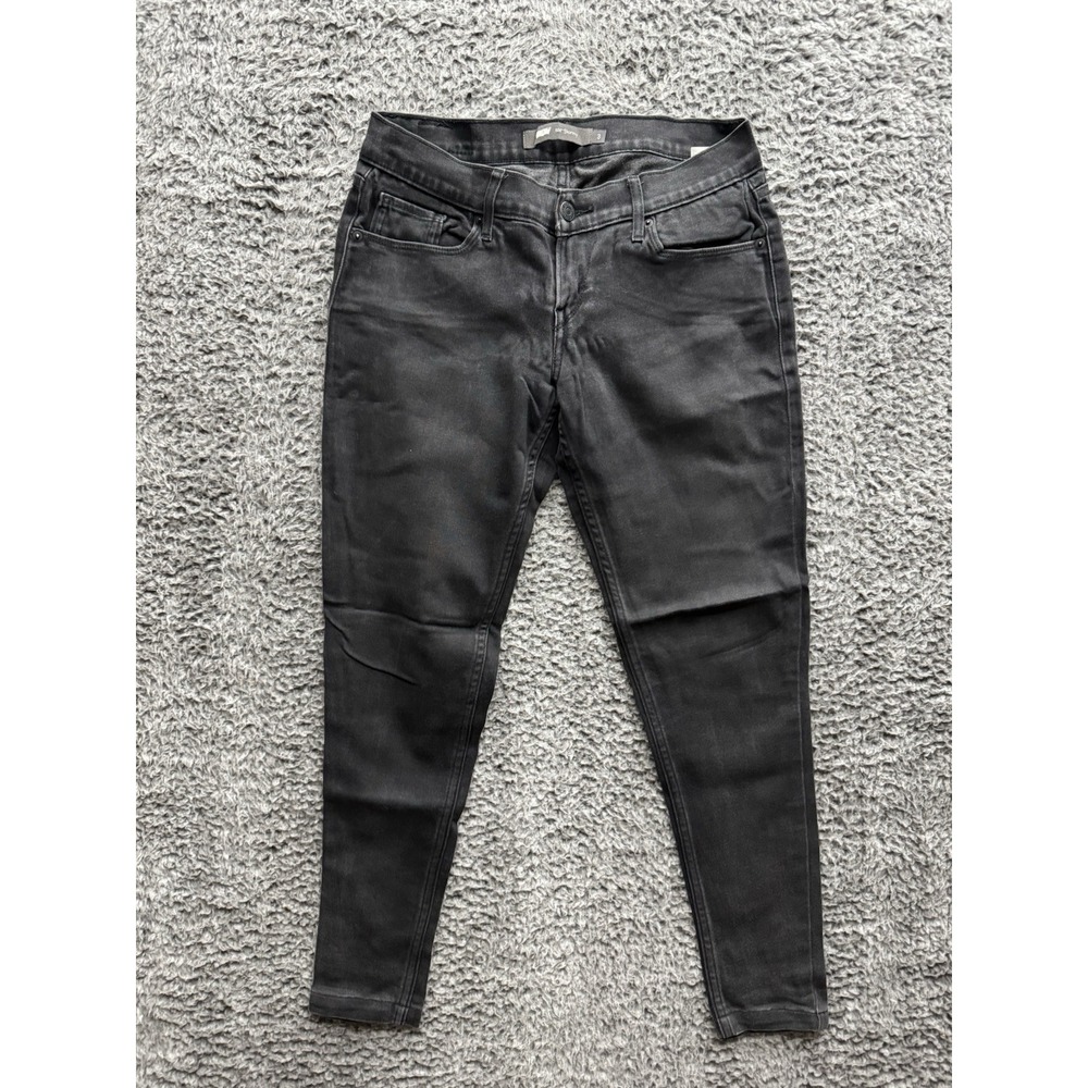Y2K Levi's 524 Too Superlow Skinny Jeans Size 3 Distressed Black Grunge Stretch